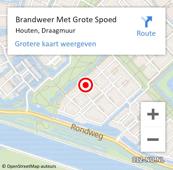 Locatie op kaart van de 112 melding: Brandweer Met Grote Spoed Naar Houten, Draagmuur op 22 juli 2019 15:01