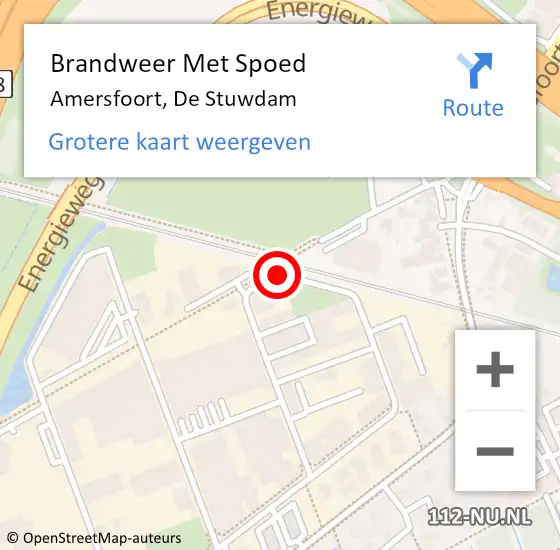 Locatie op kaart van de 112 melding: Brandweer Met Spoed Naar Amersfoort, De Stuwdam op 22 juli 2019 15:47