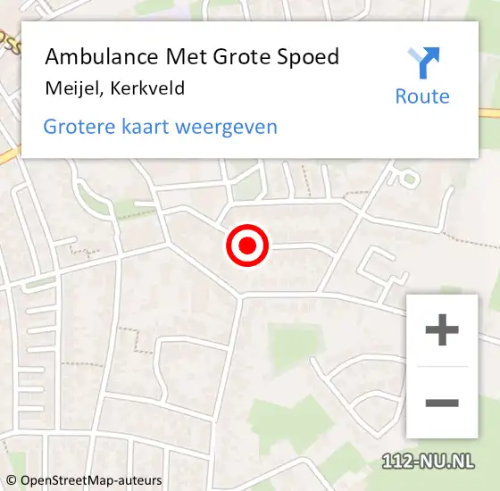 Locatie op kaart van de 112 melding: Ambulance Met Grote Spoed Naar Meijel, Kerkveld op 22 juli 2019 16:32