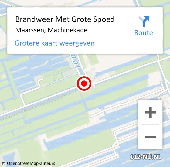 Locatie op kaart van de 112 melding: Brandweer Met Grote Spoed Naar Maarssen, Machinekade op 22 juli 2019 17:04