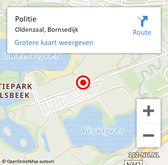 Locatie op kaart van de 112 melding: Politie Oldenzaal, Bornsedijk op 22 juli 2019 19:43