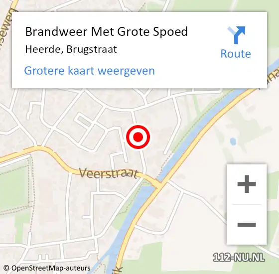 Locatie op kaart van de 112 melding: Brandweer Met Grote Spoed Naar Heerde, Brugstraat op 8 april 2014 11:05