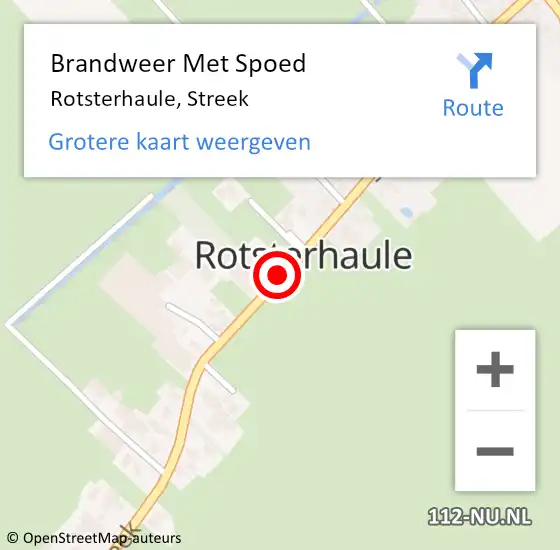 Locatie op kaart van de 112 melding: Brandweer Met Spoed Naar Rotsterhaule, Streek op 22 juli 2019 19:55