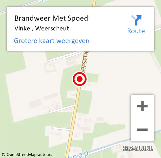 Locatie op kaart van de 112 melding: Brandweer Met Spoed Naar Vinkel, Weerscheut op 22 juli 2019 20:24