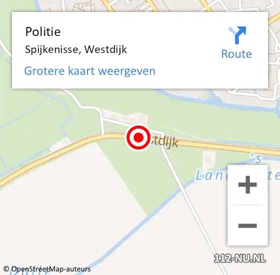 Locatie op kaart van de 112 melding: Politie Spijkenisse, Westdijk op 23 juli 2019 00:23