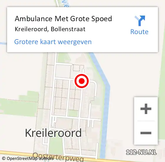Locatie op kaart van de 112 melding: Ambulance Met Grote Spoed Naar Kreileroord, Bollenstraat op 23 juli 2019 04:52