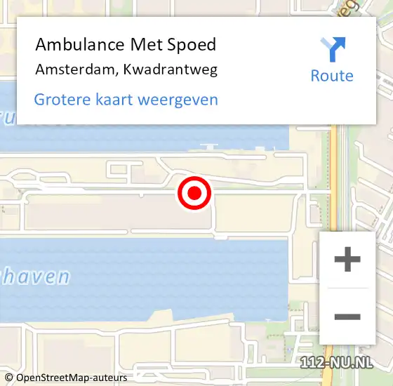 Locatie op kaart van de 112 melding: Ambulance Met Spoed Naar Amsterdam, Kwadrantweg op 23 juli 2019 05:04