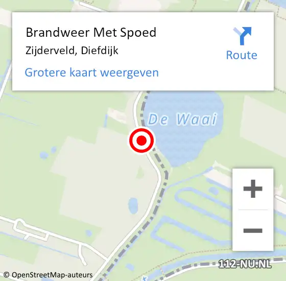 Locatie op kaart van de 112 melding: Brandweer Met Spoed Naar Zijderveld, Diefdijk op 23 juli 2019 06:31