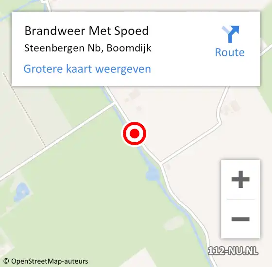 Locatie op kaart van de 112 melding: Brandweer Met Spoed Naar Steenbergen Nb, Boomdijk op 23 juli 2019 07:05