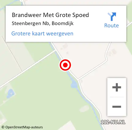 Locatie op kaart van de 112 melding: Brandweer Met Grote Spoed Naar Steenbergen Nb, Boomdijk op 23 juli 2019 07:23