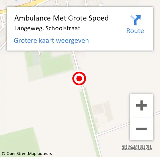 Locatie op kaart van de 112 melding: Ambulance Met Grote Spoed Naar Langeweg, Schoolstraat op 23 juli 2019 07:31