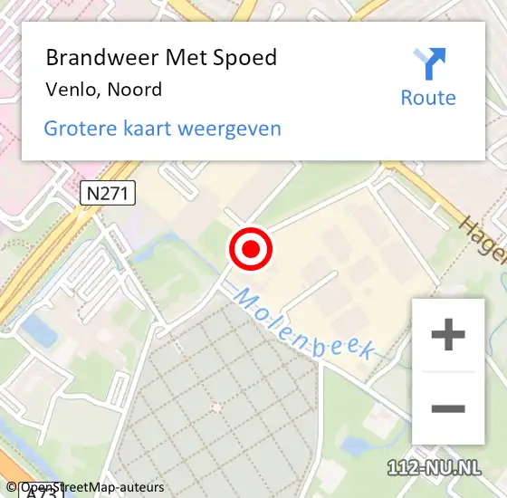 Locatie op kaart van de 112 melding: Brandweer Met Spoed Naar Venlo, Noord op 23 juli 2019 09:40