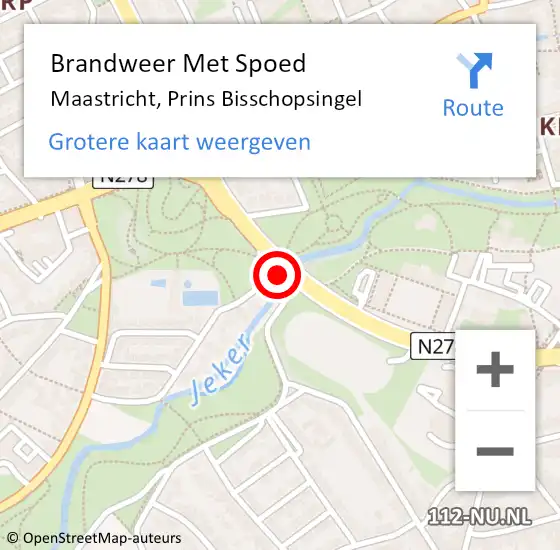 Locatie op kaart van de 112 melding: Brandweer Met Spoed Naar Maastricht, Prins Bisschopsingel op 23 juli 2019 09:41
