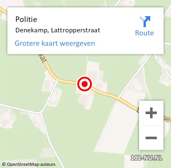 Locatie op kaart van de 112 melding: Politie Denekamp, Lattropperstraat op 23 juli 2019 09:50