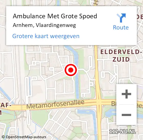 Locatie op kaart van de 112 melding: Ambulance Met Grote Spoed Naar Arnhem, Vlaardingenweg op 23 juli 2019 10:02