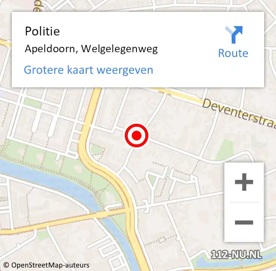 Locatie op kaart van de 112 melding: Politie Apeldoorn, Welgelegenweg op 23 juli 2019 10:38