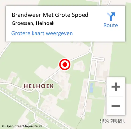 Locatie op kaart van de 112 melding: Brandweer Met Grote Spoed Naar Groessen, Helhoek op 23 juli 2019 10:40