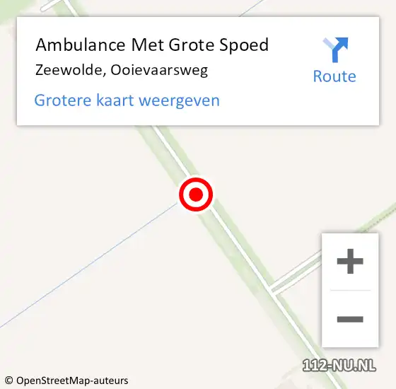 Locatie op kaart van de 112 melding: Ambulance Met Grote Spoed Naar Zeewolde, Ooievaarsweg op 23 juli 2019 10:41