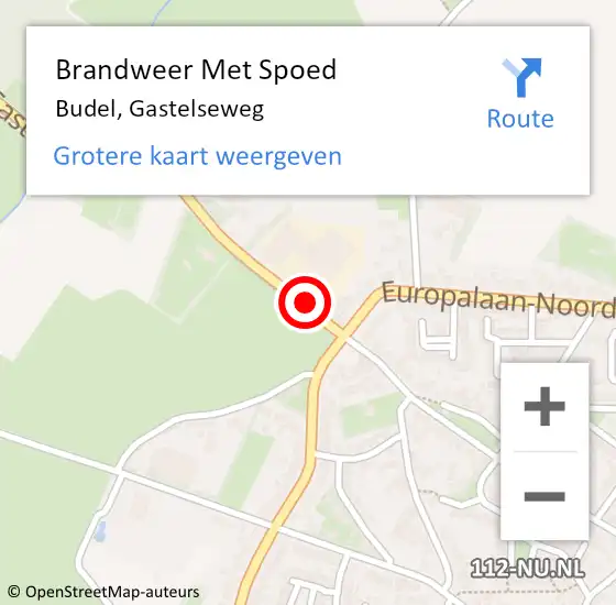 Locatie op kaart van de 112 melding: Brandweer Met Spoed Naar Budel, Gastelseweg op 23 juli 2019 11:40