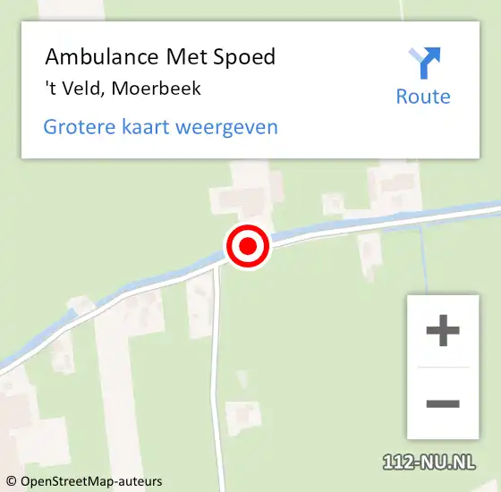 Locatie op kaart van de 112 melding: Ambulance Met Spoed Naar 't Veld, Moerbeek op 23 juli 2019 12:08