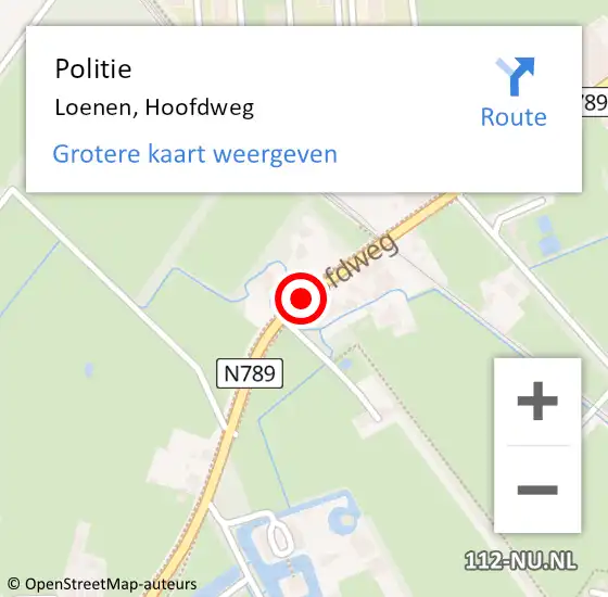 Locatie op kaart van de 112 melding: Politie Loenen, Hoofdweg op 23 juli 2019 12:14