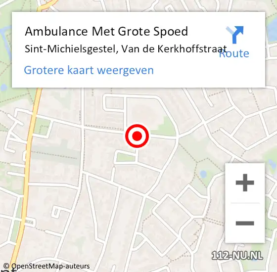 Locatie op kaart van de 112 melding: Ambulance Met Grote Spoed Naar Sint-Michielsgestel, Van de Kerkhoffstraat op 23 juli 2019 12:33