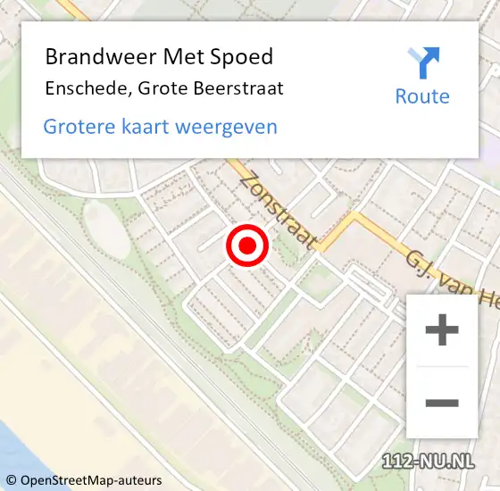 Locatie op kaart van de 112 melding: Brandweer Met Spoed Naar Enschede, Grote Beerstraat op 23 juli 2019 13:36