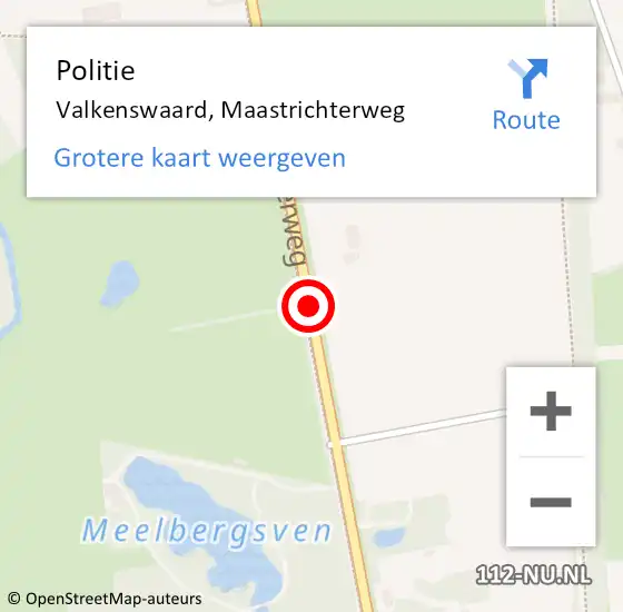 Locatie op kaart van de 112 melding: Politie Valkenswaard, Maastrichterweg op 23 juli 2019 13:51