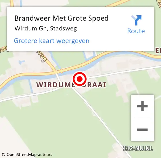 Locatie op kaart van de 112 melding: Brandweer Met Grote Spoed Naar Wirdum Gn, Stadsweg op 23 juli 2019 14:22
