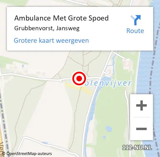 Locatie op kaart van de 112 melding: Ambulance Met Grote Spoed Naar Grubbenvorst, Jansweg op 8 april 2014 12:18