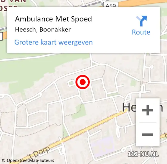 Locatie op kaart van de 112 melding: Ambulance Met Spoed Naar Heesch, Boonakker op 23 juli 2019 14:44