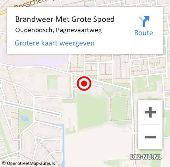 Locatie op kaart van de 112 melding: Brandweer Met Grote Spoed Naar Oudenbosch, Pagnevaartweg op 8 april 2014 12:24