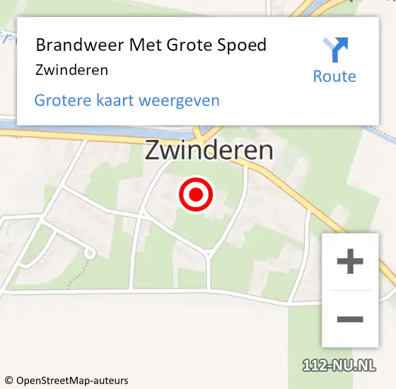 Locatie op kaart van de 112 melding: Brandweer Met Grote Spoed Naar Zwinderen op 23 juli 2019 15:36