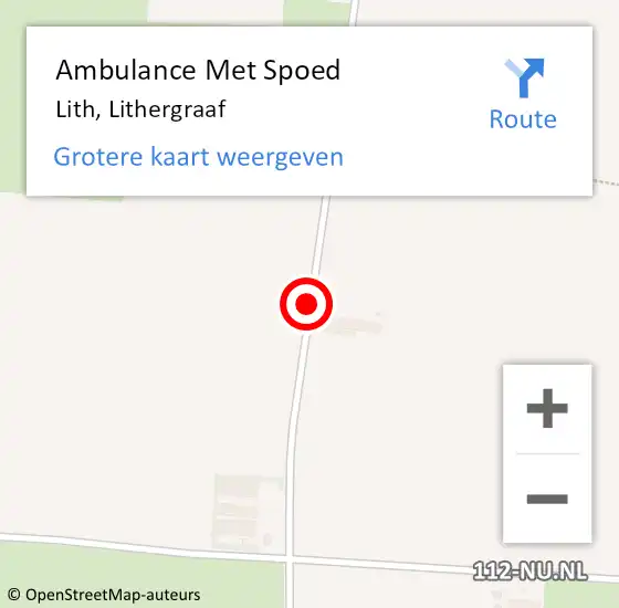 Locatie op kaart van de 112 melding: Ambulance Met Spoed Naar Lith, Lithergraaf op 23 juli 2019 17:03