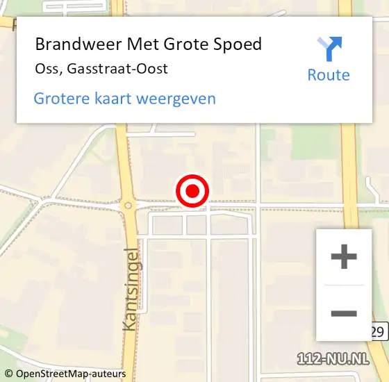 Locatie op kaart van de 112 melding: Brandweer Met Grote Spoed Naar Oss, Gasstraat-Oost op 23 juli 2019 17:17