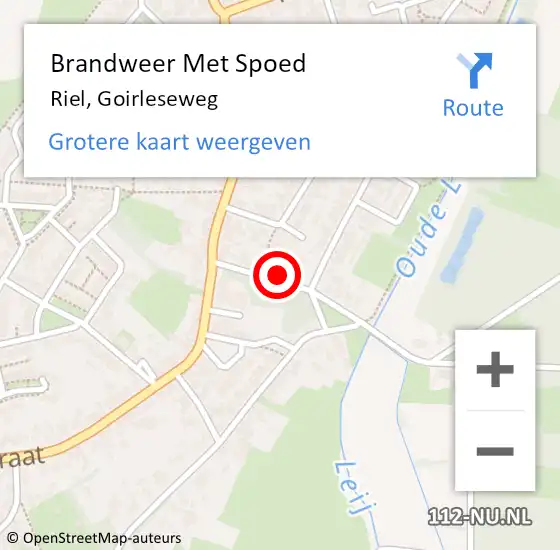 Locatie op kaart van de 112 melding: Brandweer Met Spoed Naar Riel, Goirleseweg op 23 juli 2019 19:28