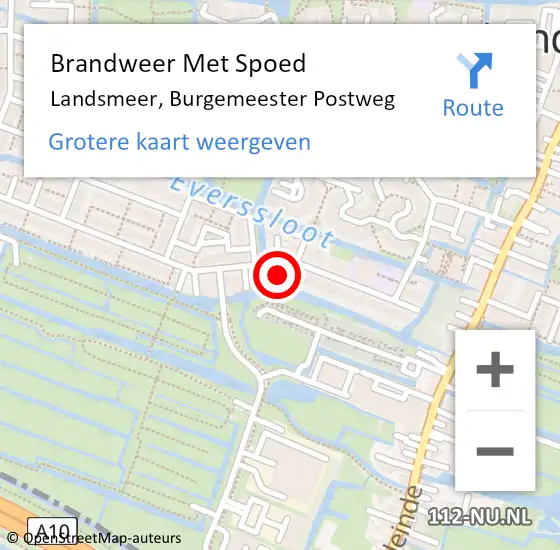 Locatie op kaart van de 112 melding: Brandweer Met Spoed Naar Landsmeer, Burgemeester Postweg op 23 juli 2019 20:37