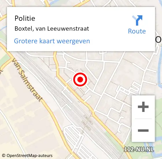 Locatie op kaart van de 112 melding: Politie Boxtel, van Leeuwenstraat op 23 juli 2019 21:18