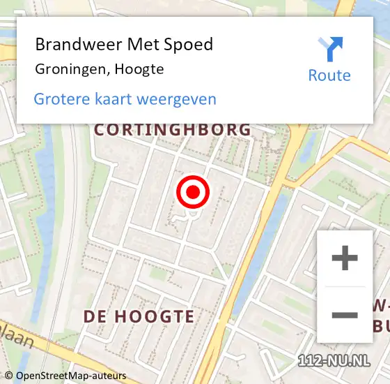 Locatie op kaart van de 112 melding: Brandweer Met Spoed Naar Groningen, Hoogte op 23 juli 2019 22:00