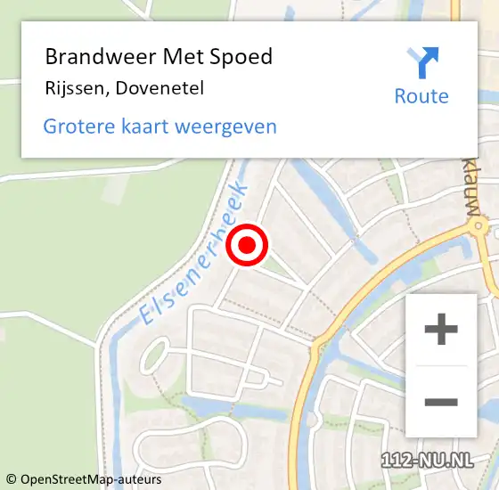 Locatie op kaart van de 112 melding: Brandweer Met Spoed Naar Rijssen, Dovenetel op 23 juli 2019 22:20