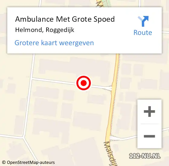 Locatie op kaart van de 112 melding: Ambulance Met Grote Spoed Naar Helmond, Roggedijk op 24 juli 2019 03:40