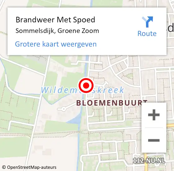 Locatie op kaart van de 112 melding: Brandweer Met Spoed Naar Sommelsdijk, Groene Zoom op 24 juli 2019 03:50