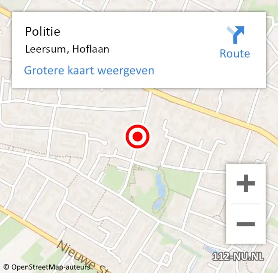 Locatie op kaart van de 112 melding: Politie Leersum, Hoflaan op 24 juli 2019 03:59