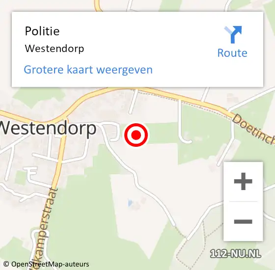 Locatie op kaart van de 112 melding: Politie Westendorp op 24 juli 2019 04:39