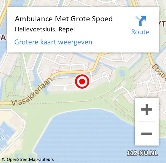 Locatie op kaart van de 112 melding: Ambulance Met Grote Spoed Naar Hellevoetsluis, Repel op 24 juli 2019 05:55