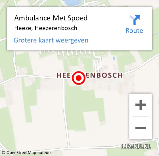 Locatie op kaart van de 112 melding: Ambulance Met Spoed Naar Heeze, Heezerenbosch op 24 juli 2019 06:06