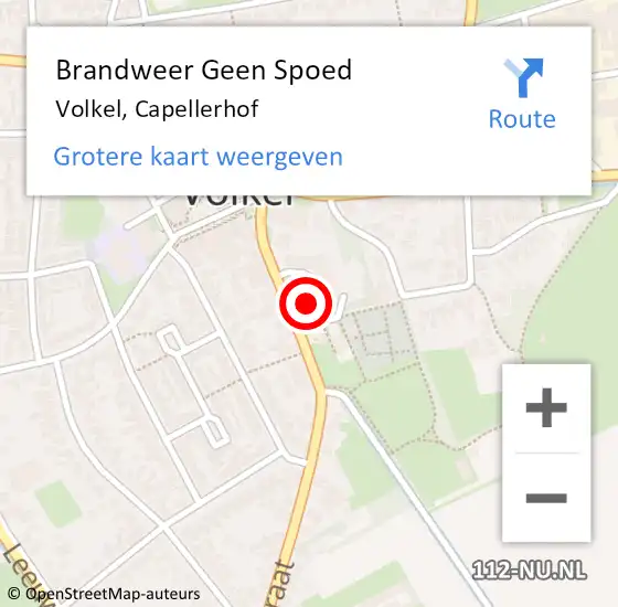 Locatie op kaart van de 112 melding: Brandweer Geen Spoed Naar Volkel, Capellerhof op 24 juli 2019 11:05