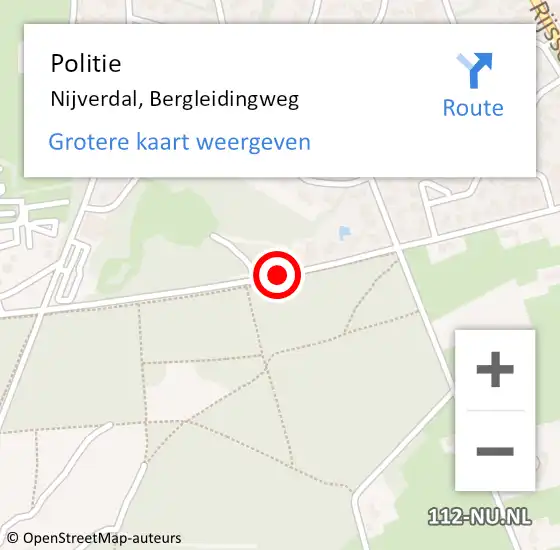 Locatie op kaart van de 112 melding: Politie Nijverdal, Bergleidingweg op 24 juli 2019 11:12