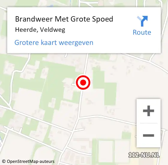 Locatie op kaart van de 112 melding: Brandweer Met Grote Spoed Naar Heerde, Veldweg op 24 juli 2019 12:34