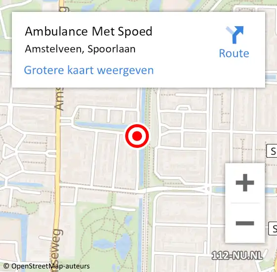 Locatie op kaart van de 112 melding: Ambulance Met Spoed Naar Amstelveen, Spoorlaan op 24 juli 2019 13:21